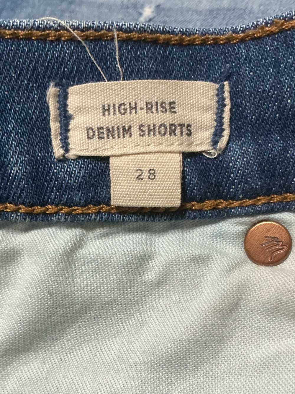 Madewell Dark Indigo Rolled Hem Denim Shorts Size 28 - Picture 12 of 13
